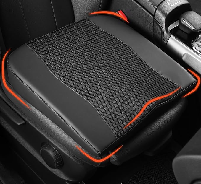 Lofty Aim Car Seat Cushion, Memory Foam Car Seat Cushions for Long Driving | Comfy Car Seat Pillow for Pain Relief, Driver Seat Cushion Adds Height, Butt Cushion for Car, Office Chair, 4D Mesh Black by LoftyAim