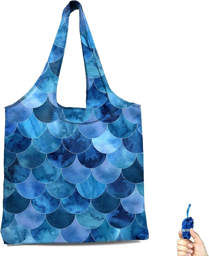 BeeGreen Reusable Grocery Shopping Bag -Travel Tote Bag - Foldable Compact Sturdy Bags by BeeGreen