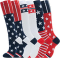 fenglaoda 6 Pairs Compression Socks for Women & Men Knee High Cute Circulation Socks for Nurse Pregnant Travel Athletic by fenglaoda