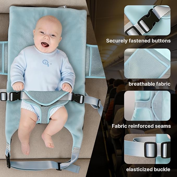 Toddler Airplane Bed, 1-12 Months Old Baby Travel Essentials for Flying | Toddler Airplane Bed Portable Baby Airplane Bed for Flight, Suitable for Airplanes ﻿ - Image 4