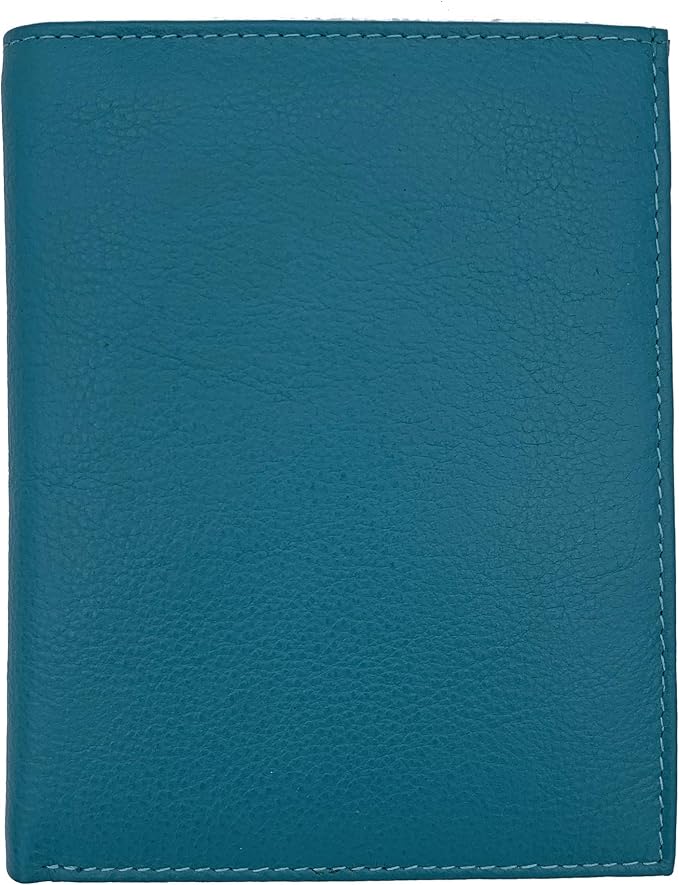 Teal RFID Genuine Leather Passport Wallet - Image 9