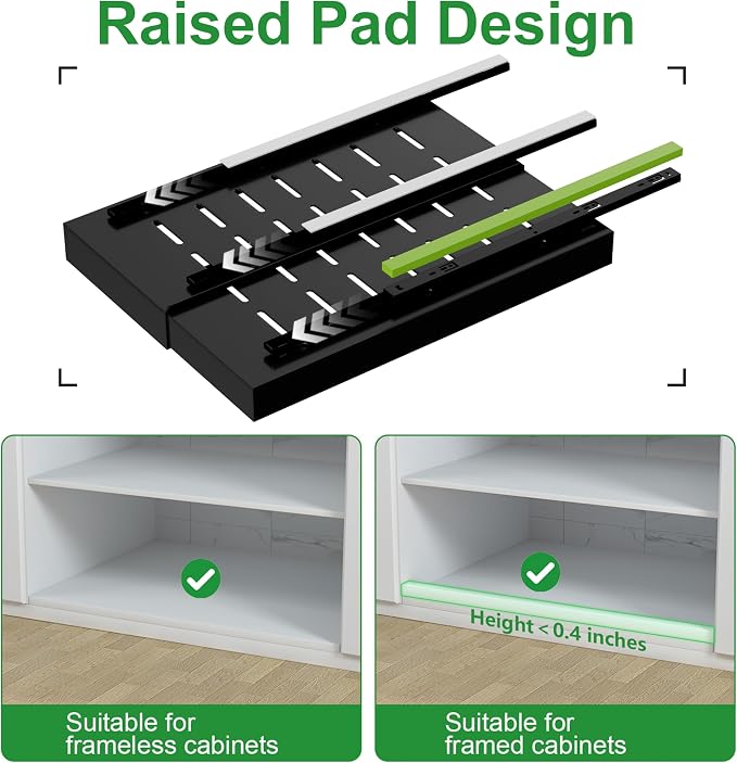 PAKETA 4 Pack Expandable Pull Out Cabinet Organizer,21" Deep | Pull Out Drawers for Cabinets with width from 9" to 14",Sliding Drawers for Cabinets with Upgrade 3 Slide Rails,hold 65 lbs - Image 5