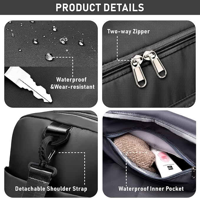 NPBAG Women Travel Duffel, Multi Functional Large Expandable Weekender Carry-on Tote, Gym Workout Overnight Bag, Mommy Hospital Bag for Labor and Delivery - Image 5