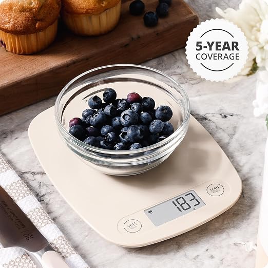 Greater Goods Food Scale, Slim & Compact Build, 1g Precision (Birch White) | Digital Kitchen Scale for Cooking, Meal Prep & Portion Control, Tare, Auto Shut-Off, g/oz/lb/ml Conversion & Calorie Tracking - Image 9