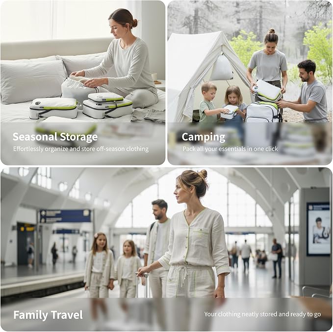 Cipway 5 Set Compression Packing Cubes for Travel (White 5pcs) | Ultralight Travel Cube Organizers for Carry-On Luggage, Suitcase & Backpack Travel Essentials - Image 6