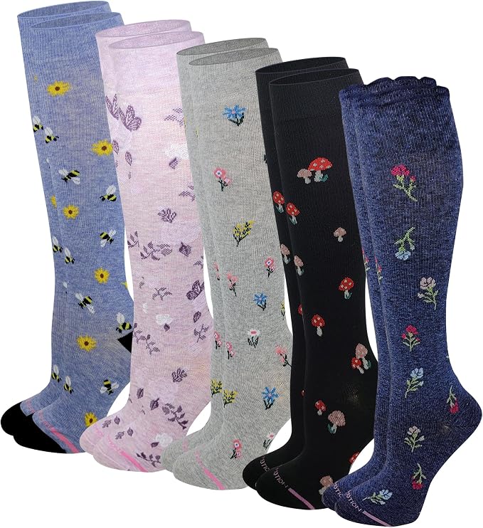Dr. Motion Compression Knee High Socks for Women - 5 Pairs Pack by Dr.+Motion
