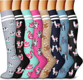 QUXIANG Copper Compression Socks for Women & Men Circulation (8 Pairs) - Best for Running Athletic Cycling - 15-20 mmHg by QUXIANG