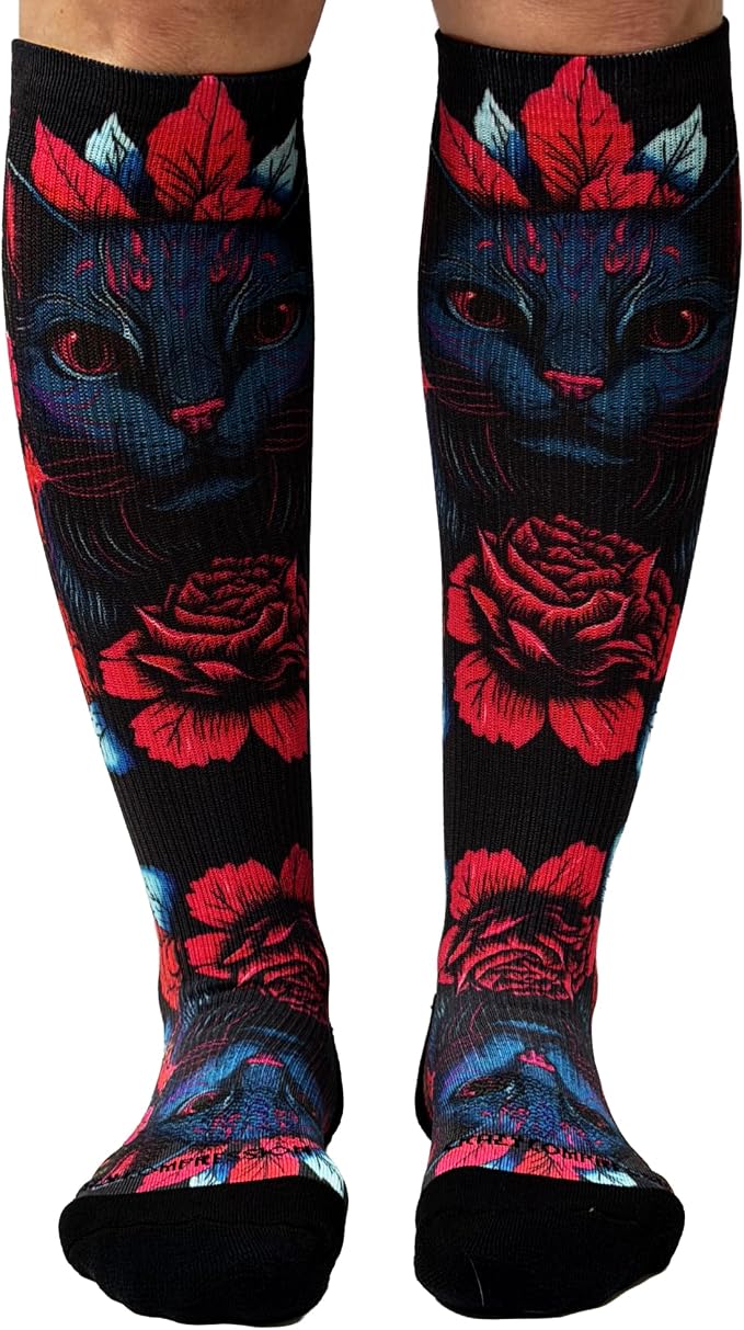 Crazy Compression Socks, Comfortable Support Socks for Recovery, Travel, Hiking, and Long-Hour Comfort w/Fun Designs by CrazyCompression