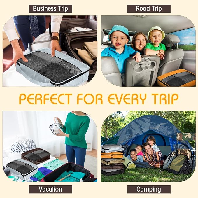 5 Pcs Packing Cubes for Suitcase Large Travel Cubes Carry on Luggage Organizer Bags for Clothes Accessories(L,Apricot) - Image 8