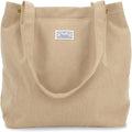 UERRUAM Corduroy Tote Bag for Women with Inner Pockets, Cute Go-to Bag | Slouchy Shoulder Bag for Everyday, Work, Books, Beach & Grocery Shopping, Lightweight Washable Foldable, Cloth Purse by UERRUAM