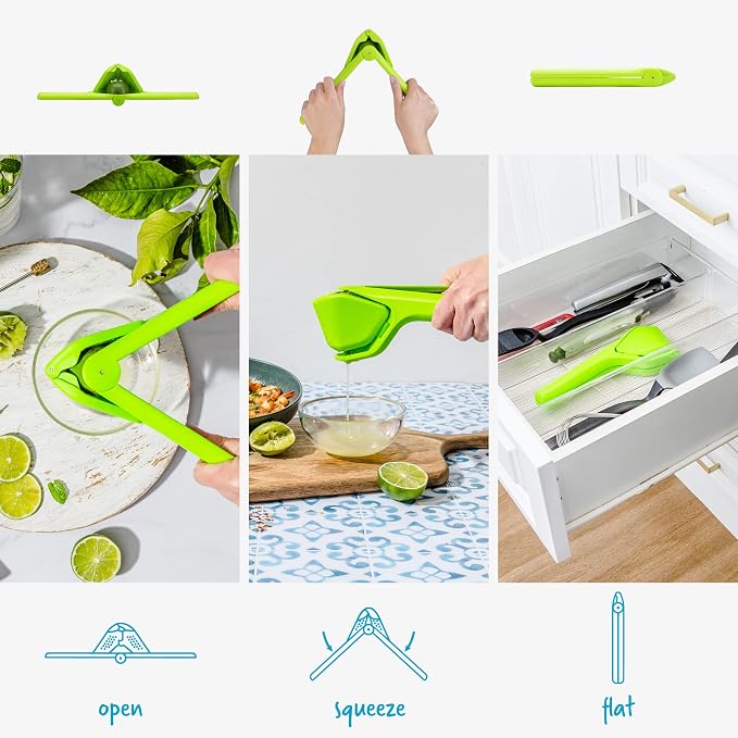 Dreamfarm Fluicer Fold-Flat Citrus Juicer - Lime | Easy, manual fresh lime juice squeezer with pip catcher, suits limes, compact storage, 9" - Image 3