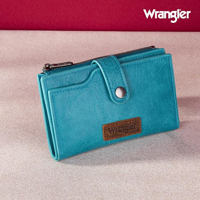 Wrangler Wallet for Women Bifold Card Holder with Zipper and ID Window - Image 6