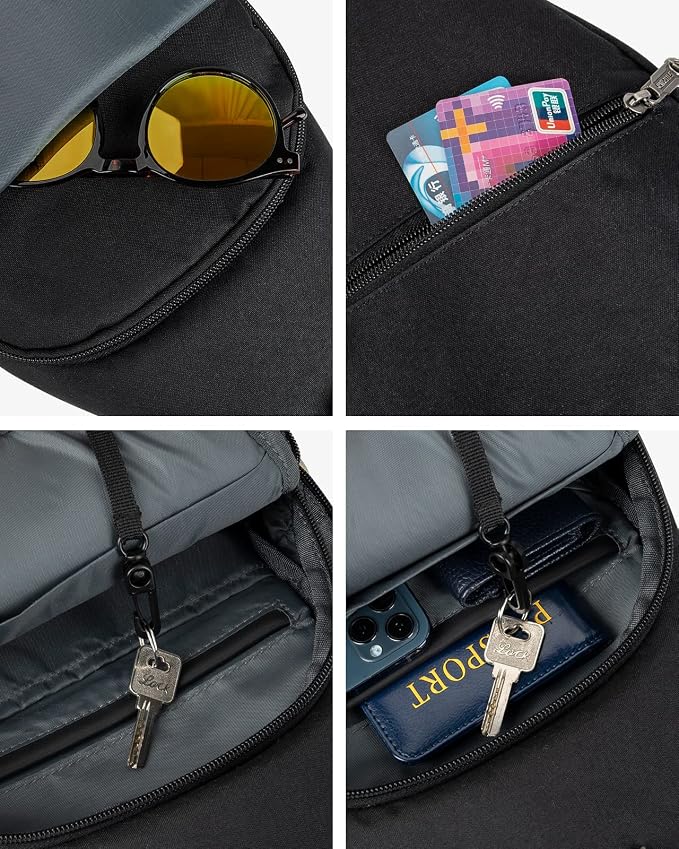 WATERFLY Medium Crossbody Sling Backpack Anti Theft Backpack for Traveling Chest Shoulder Bag - Image 6