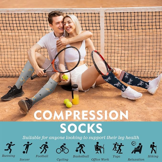 Compression Socks for Women & Men 6 Pairs | 20-30 mmHg Breathable & Moisture-Wicking Comfortable & Skin-Friendly Knee High Support Socks for Nurse, Travel, Pregnancy - Image 6