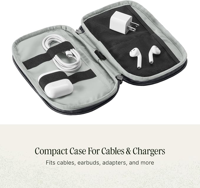 Eagle Creek Pack-It E-Tools Organizer Mini, Storm Grey | Padded Travel Tech Organizer for Small Accessories, Internal Stretch Pockets, Internal Elastic Loops, Recycled Fabric - Image 3