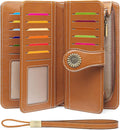 SENDEFN Wallets for Women Leather Credit Card Holder with RFID Blocking Large Capacity Wristlet | with RFID Blocking by SENDEFN