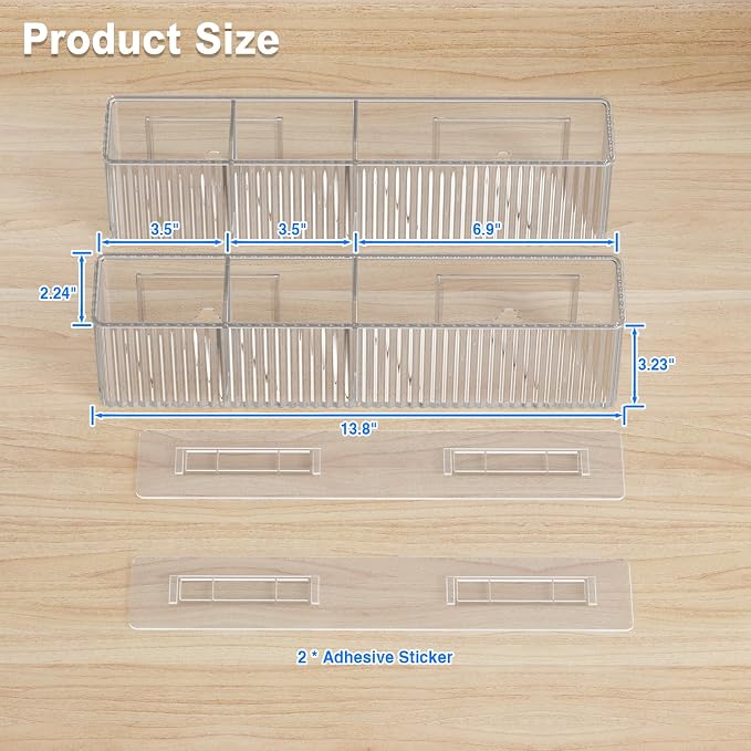 MUSTORN 2 Pack Adhesive Cabinet Door Organizer, Lid Organizers Inside Cabinet Spice Rack Food Container/Tumbler Lids Holders for Kitchen & Bathroom Wall Mounted(Acrylic) - Image 6
