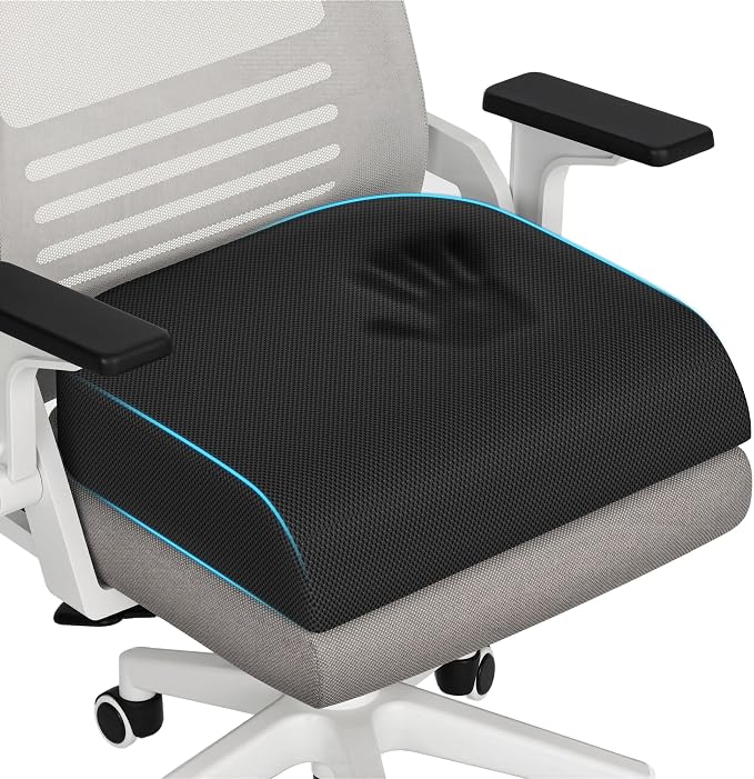 TranquilRelax XL Memory Foam Seat Cushion for Office Chair, 3.35-Inch, Black by Unknown