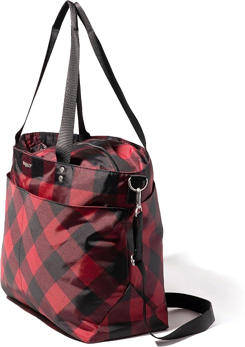 Baggallini Carryall Tote - Lightweight Nylon Zipper Top Weekender Travel Beach Bag w/Luggage Sleeve - Image 9