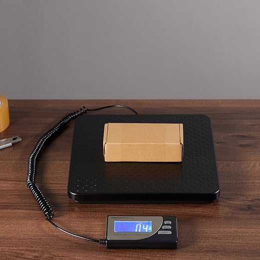 Amazon Basics Digital Postal Scale with Tare Function, Heavy Duty, Aluminium Platform, 440 lb Capacity, Digital Shipping, Portable, Black - Image 9