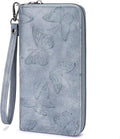 BELTANA Womens Wallet RFID Wallet Women with Passport Holder Butterfly Vegan Leather Multi Card Slots Wallets Large Capacity Wristlet Travel Purse for Women (Blue) by BestSeller