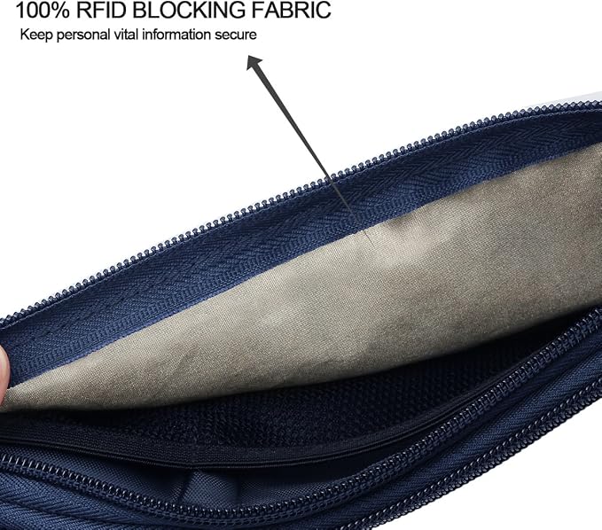 Ryaco Money Belt, Slim Passport Holder RFID Blocking Hidden Wallet Travel Essentials Pouch for Women Men With Adjustable Strap Waist Bag to Protect Cash, Credit Cards and Documents - Image 2