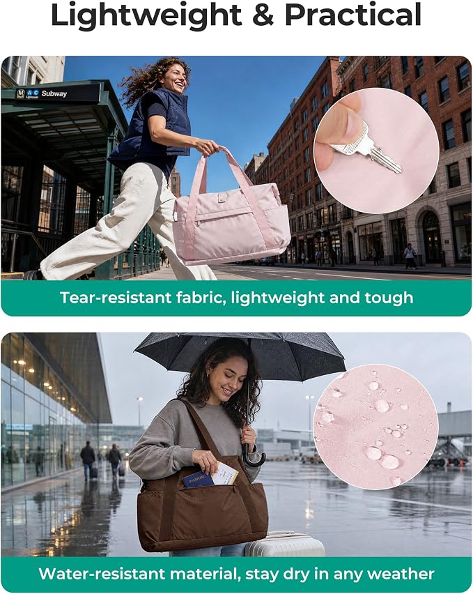 BAGSMART Foldable Travel Bag, 25L Personal Item Bag, Lightweight Gym Bag Carry on Bag, Duffle Bag for Travel Weekender Overnight Bag, Water Resistant - Image 6