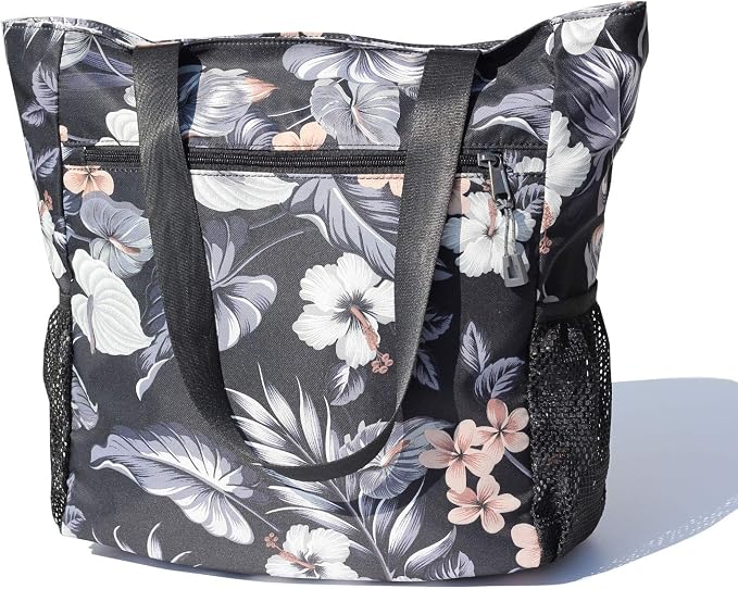 ESVAN Original Floral Tote Bag Large Shoulder Bag with Multi Pockets for Gym Travel Beach Daily Bags - Image 5
