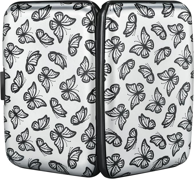 RFID Aluminum Wallet Credit Card Protector Case Holder for Men Women | Mini RFID Aluminum Wallet Credit Cards Holder Business Card Case Metal ID Case for Men Women(Little Butterflies) - Image 3