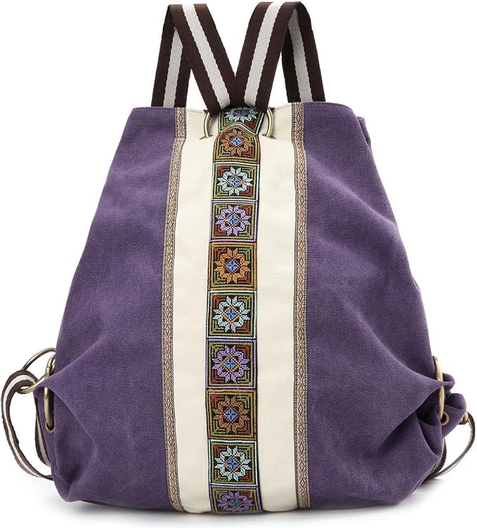 Goodhan Women Canvas Backpack Daypack Casual Shoulder Bag, Vintage Heavy-duty Anti-theft Travel Backpack by Goodhan