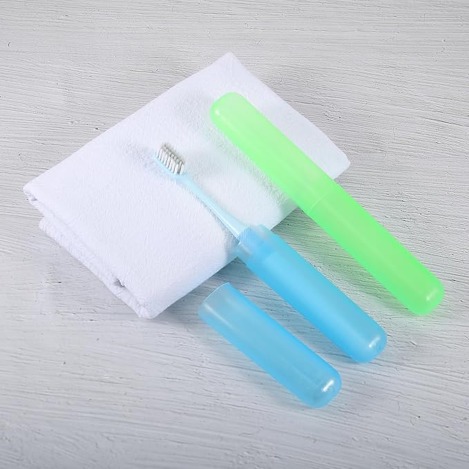 VOCOSTE 2Pcs Travel Toothbrush Case, Blue&Green | Moisture-Proof Keeps Brush Fresh, Compact for Tight Bags, 2-Pack for Sharing, Essential for Couples - Image 7