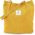 Corduroy Tote Bag for Women Crossbody Bags Lightweight Handbags Shoulder Bag with Zipper Pockets for Work Shopping by AMXNX
