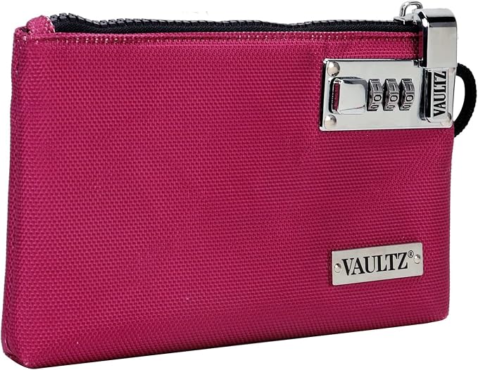 Vaultz Locking Accessories Pouch, 7 x 10 Inches, Berry Color | Zippered pouch secures cash and small accessories, portable 7 x 10 inch size, ideal for travel, bank or everyday storage use - Image 5