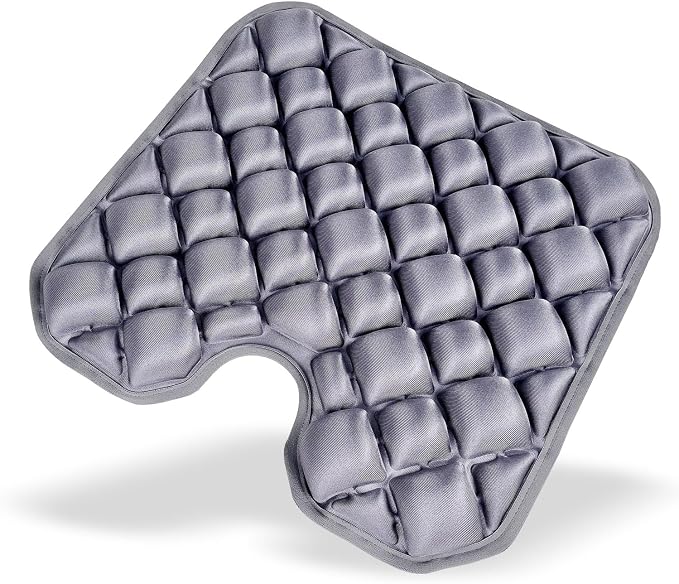 Inflatable Seat Cushion, Coccyx Cushion for Office Chair, Car & Wheelchair, Ergonomic Pressure Relief for Tailbone & Sciatica, Adjustable Firmness, Non-Slip Seat Pad for Long Sitting 16.6" × 15.8" by PortabuddyUSA