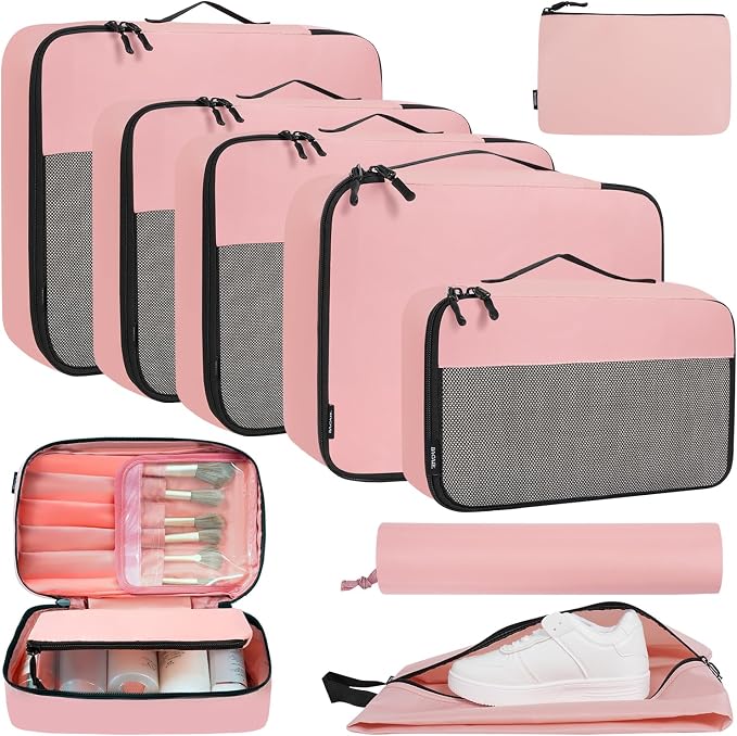 BAGAIL 8 Set/9 Set Packing Cubes Luggage Packing Organizer for Travel, Suitcase Packing Bags for Travel Accessories by BAGAIL