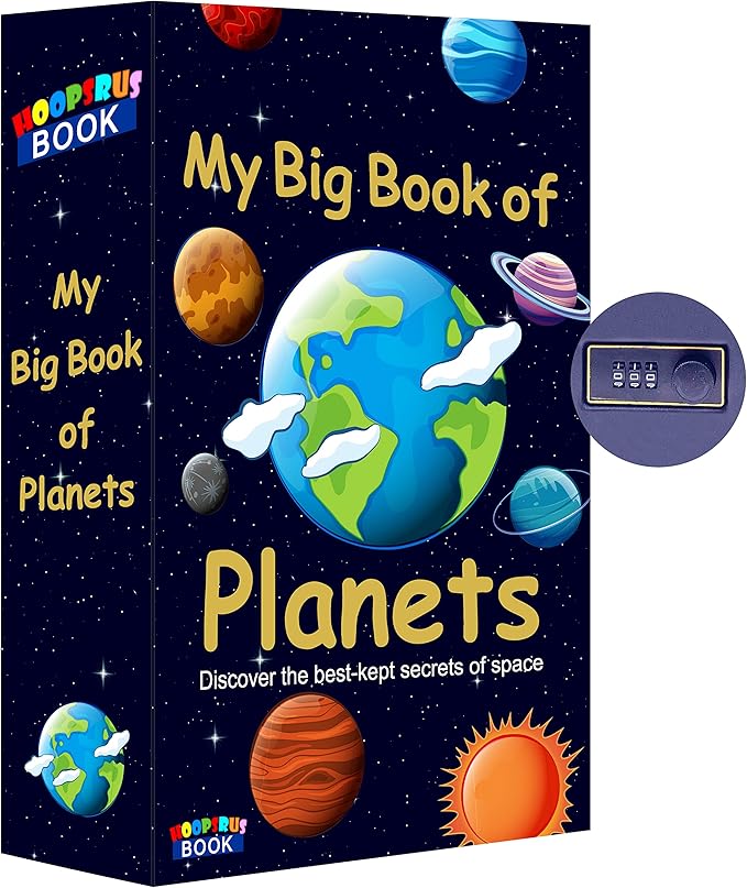Space Real Pages Book Safe with Combination Lock,Money Safe Book Storage Lock Boxes for Personal Items Large Capacity Diversion Safes Hold Phone,Cash by Ulixu