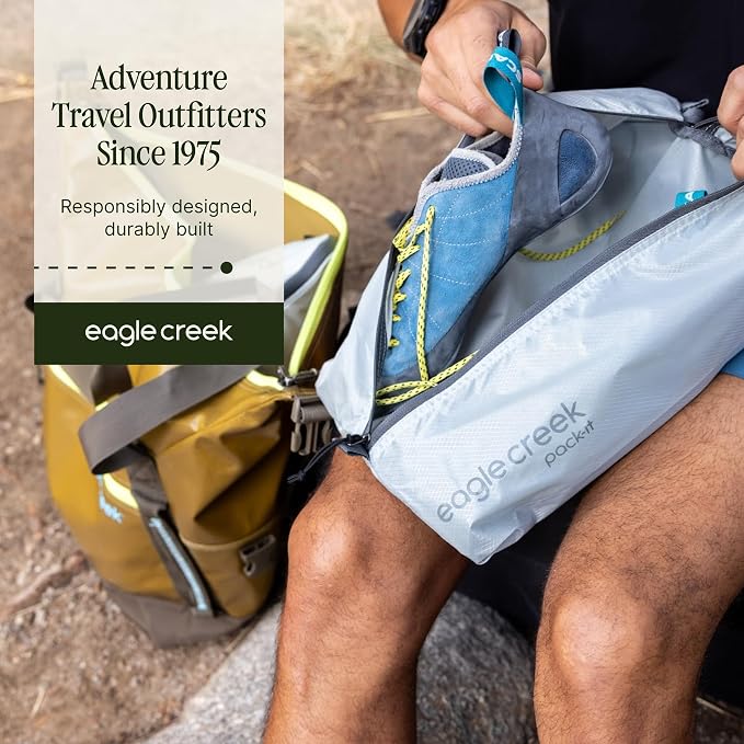 Eagle Creek Pack-It Reveal Shoe Sack - Breathable Shoe Storage Sack for Optimizing Luggage Space - Quick-Drying Material - Lightweight - Translucent Fabric - Washable - Ventilate - Image 6