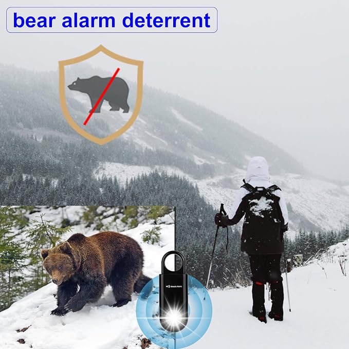 135dB Rechargeable Personal Safety Alarm Strobe Light Flashlight Keychain Siren for Women, Girls, College, School Students Emergency SOS Alerts Loud Sound Hiking Alarm Torchlight Bear Deterrent. Black - Image 8
