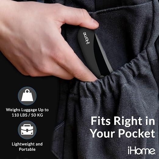iHome Digital Luggage Scale - 110lbs Portable Suitcase Scale with LCD Display - Luggage Weight Scale (220LSGL2BL) - Image 5