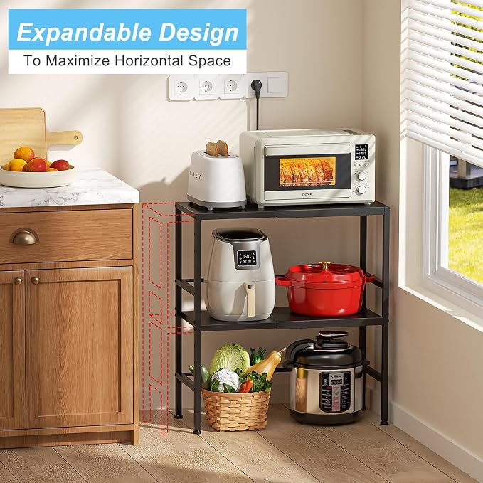 2-Tier Expandable Metal Storage Shelves, 150LBS Heavy Duty Shelving Units and Storage,Adjustable Utility Organization and Storage Shelf Rack For Kitchen Garage Laundry Bathroom Pantry Warehouse - Image 5