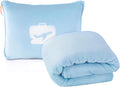 EverSnug Travel Blanket and Pillow - Ultra-Soft, Compact & Lightweight, 65x40 Inches, with Carry Case, Luggage Sleeve & Backpack Clip for Airplane Comfort (Ice Blue) by EverSnug