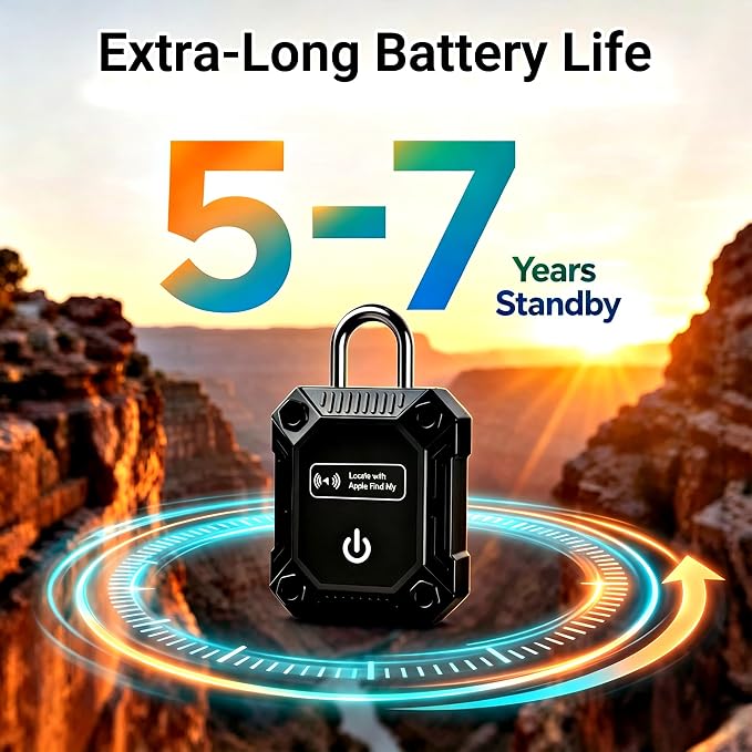 Tracker Tag 1 Pack(iOS Only), Bluetooth Trackers for Apple Find My, 7-Year Battery Life, IP68 Waterproof, Item Finders Smart Tag for Keys, Luggage, Backpack-[Apple MFi Certified] - Image 3