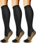 FEYHAY Copper Compression Socks (3 Pairs) 15-20 mmHg Circulation is Best Athletic & Daily for Men & Women, Running, Climbing by FEYHAY