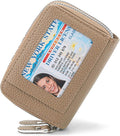 RNIEGA Credit Card Holder Wallet RFID Blocking Leather Small Wallet for Women Double Zipper Wallet with ID Window by RNIEGA