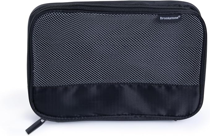 Brookstone Compression Packing Cube Set, 3 Piece, Space Saving | Rip-Resistant Fabric Protects Belongings on the Go, Mesh Panels for Easy Visibility, Keeps Luggage Neat for Travel - Image 5