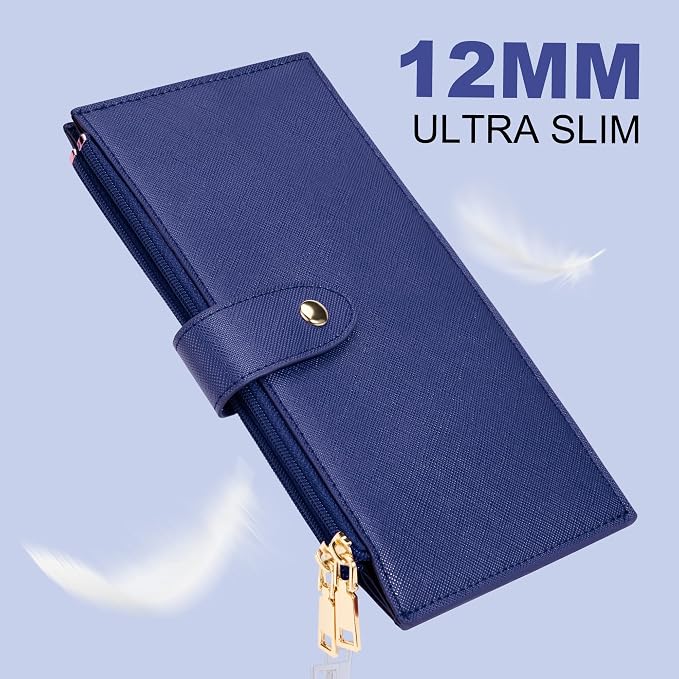 Travelambo RFID Wallet Women Large Size Bifold Multi Card Wallet Case with Zipper Pocke Credit Card Holder for Women - Image 8