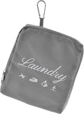 JHX Travel Laundry Bag, Dirty Clothes Bag 【Upgraded】 with Handles and Aluminum Carabiner, Collapsible Laundry Bag for Travel, Camp, Fitness, and Students（1Pcs Grey） 24"L x 21"W by JHX