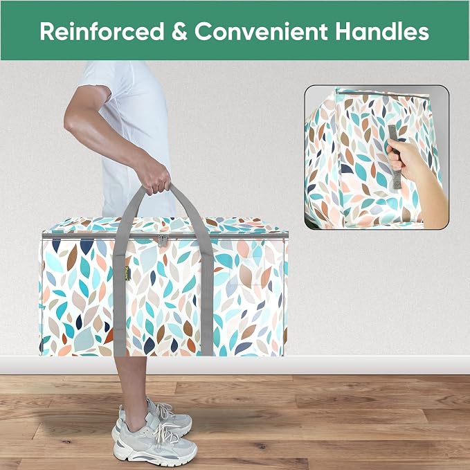 BALEINE 8-Pack Oversized Moving Bags with Reinforced Handles, Heavy-Duty Storage Tote for Clothes, Moving Supplies (Mosaic, 8-Pack) - Image 5