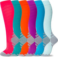 fenglaoda Compression Socks Women Men 6 Pairs, Knee High Best Support Circulation Socks for Running, Travel, Flight, Nurse by fenglaoda