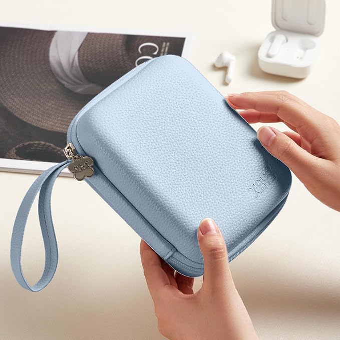 Charger Case for Macbook, Portable Tech Electronic Organizer Bag, Small Travel Storage Pouch for Laptop Accessories, MacBook Power Adapter, Charging Cords, USB Drives, Power Bank (Blue, L) - Image 6